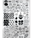 Uberchic Nailart -  Single Stamping Plates -  Tasty Series: Breakfast